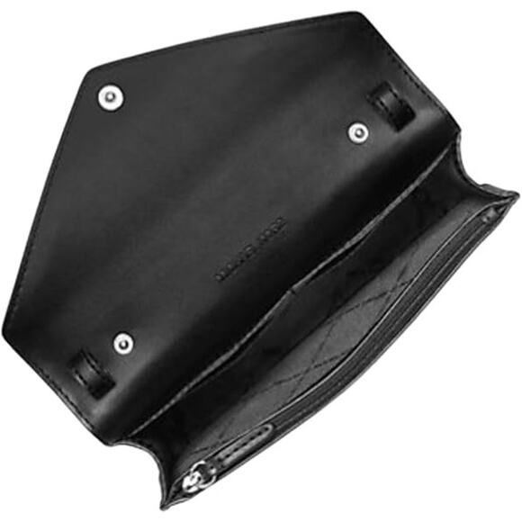 Michael Kors Small Saffiano Leather Envelope Crossbody Bag - Black - Picture 2 of 4